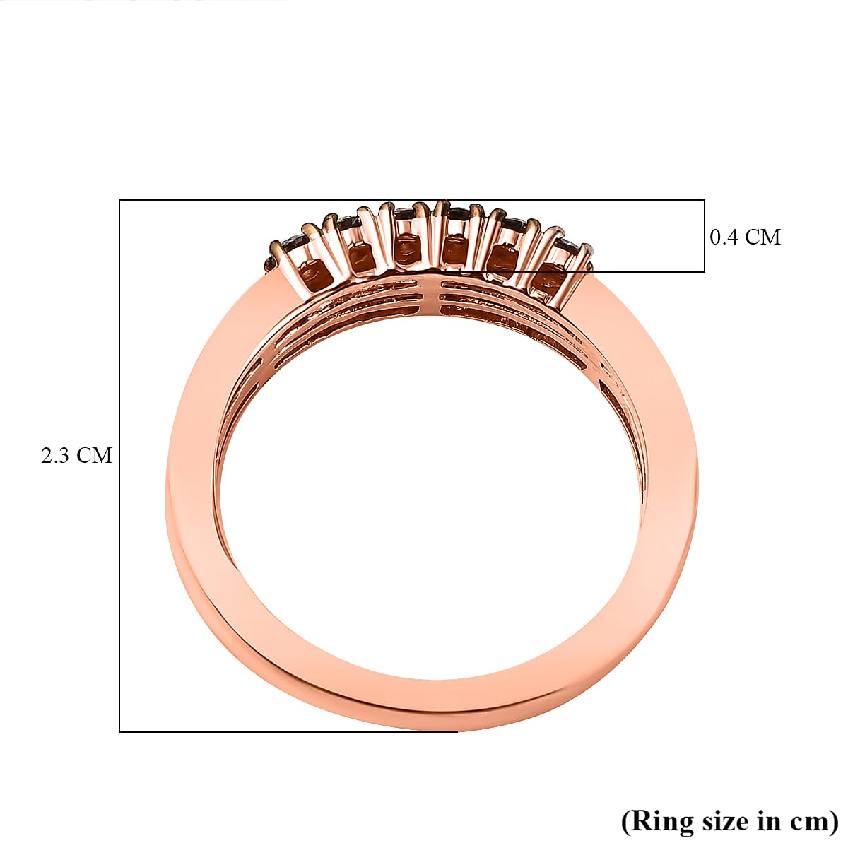 9K Rose Gold SGL Certified Champagne Diamond & White Diamond  (G-H) Band Ring 0.50 Ct