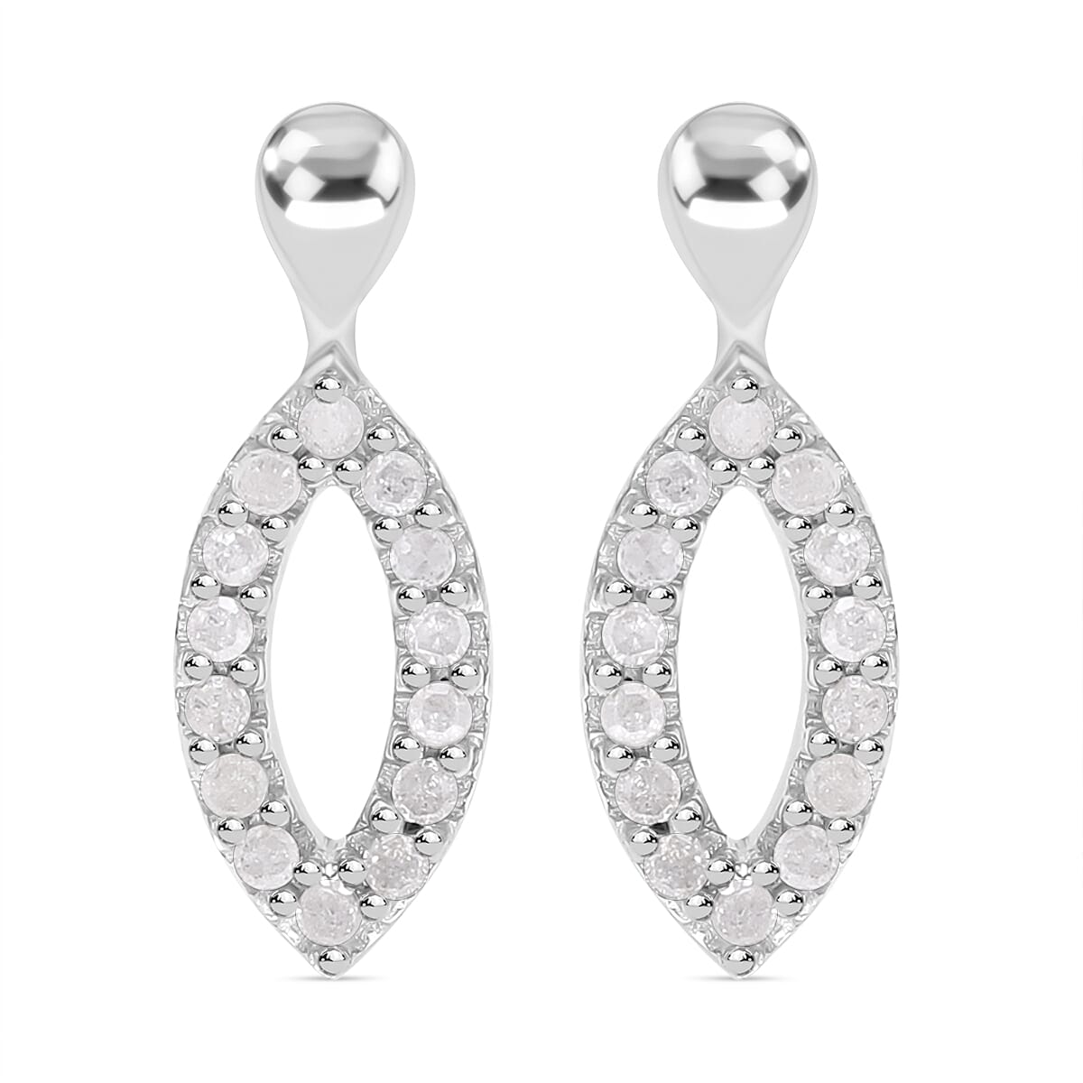 9K White Gold Diamond Earrings