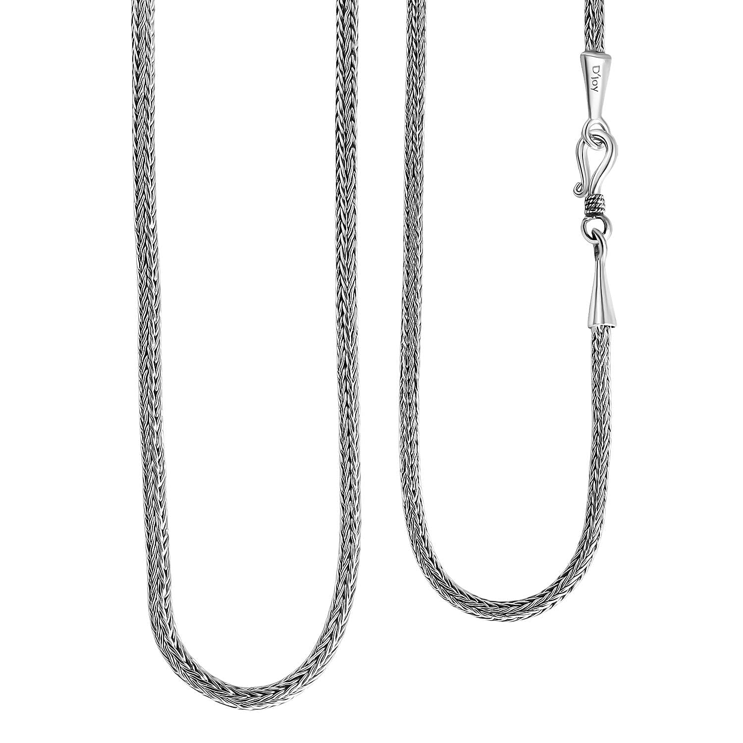 Royal Bali Collection - D'Joy Sterling Silver Tulang Naga Necklace (Size - 20) with Clasp, Silver Wt. 16.50 Gms.