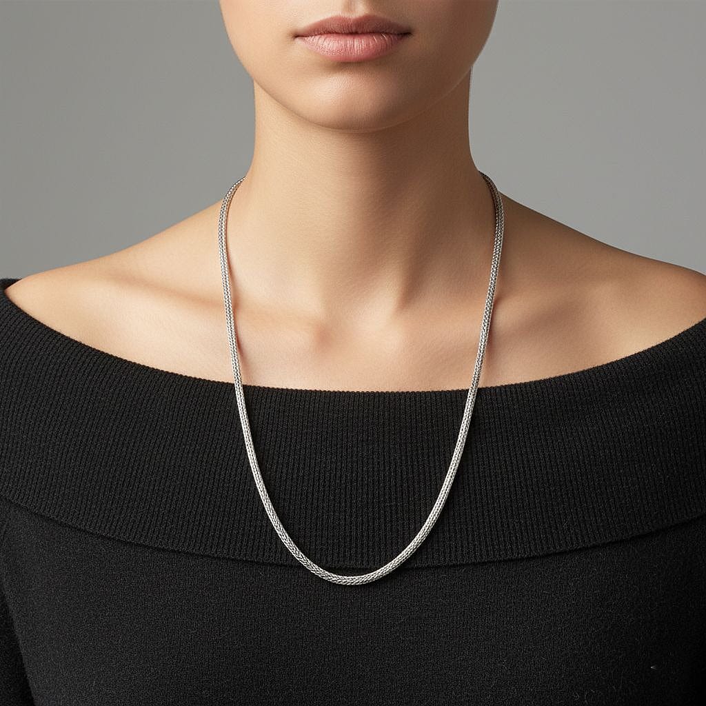 Royal Bali Collection - D'Joy Sterling Silver Tulang Naga Necklace (Size - 20) with Clasp, Silver Wt. 16.50 Gms.