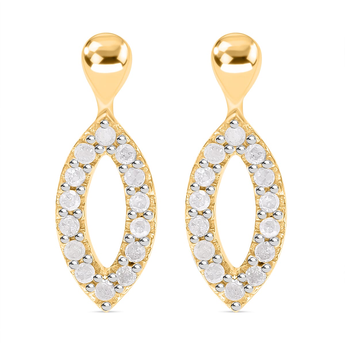 9K Yellow Gold Diamond Earrings