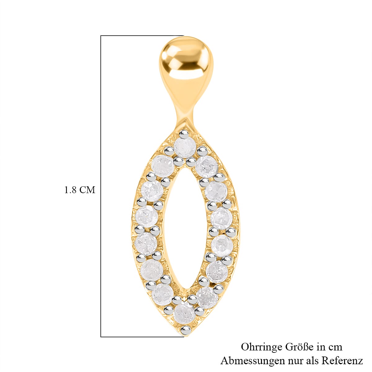 9K Yellow Gold Diamond Earrings