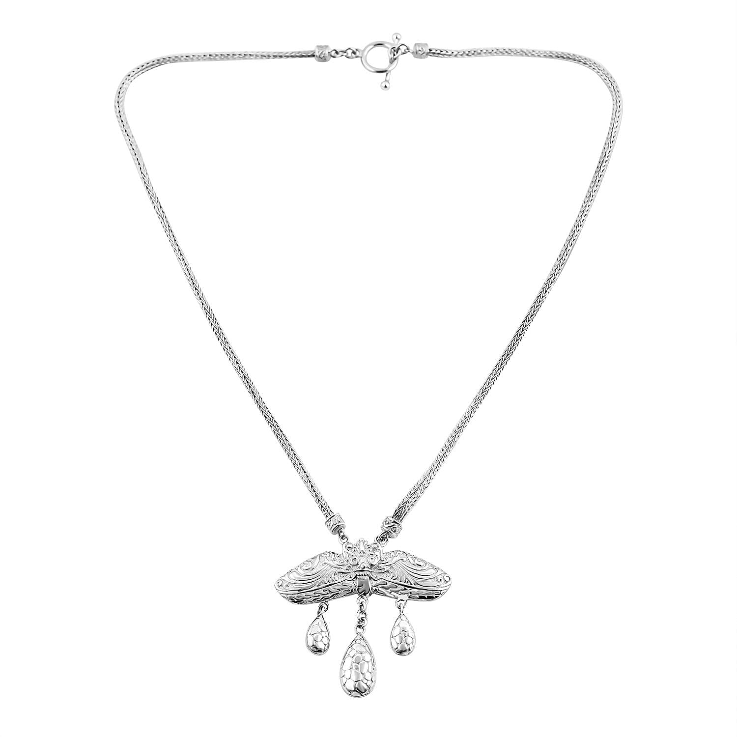 Royal Bali Collection - Handmade Necklace in Sterling Silver (Size - 18), Silver Wt. 28 Gms