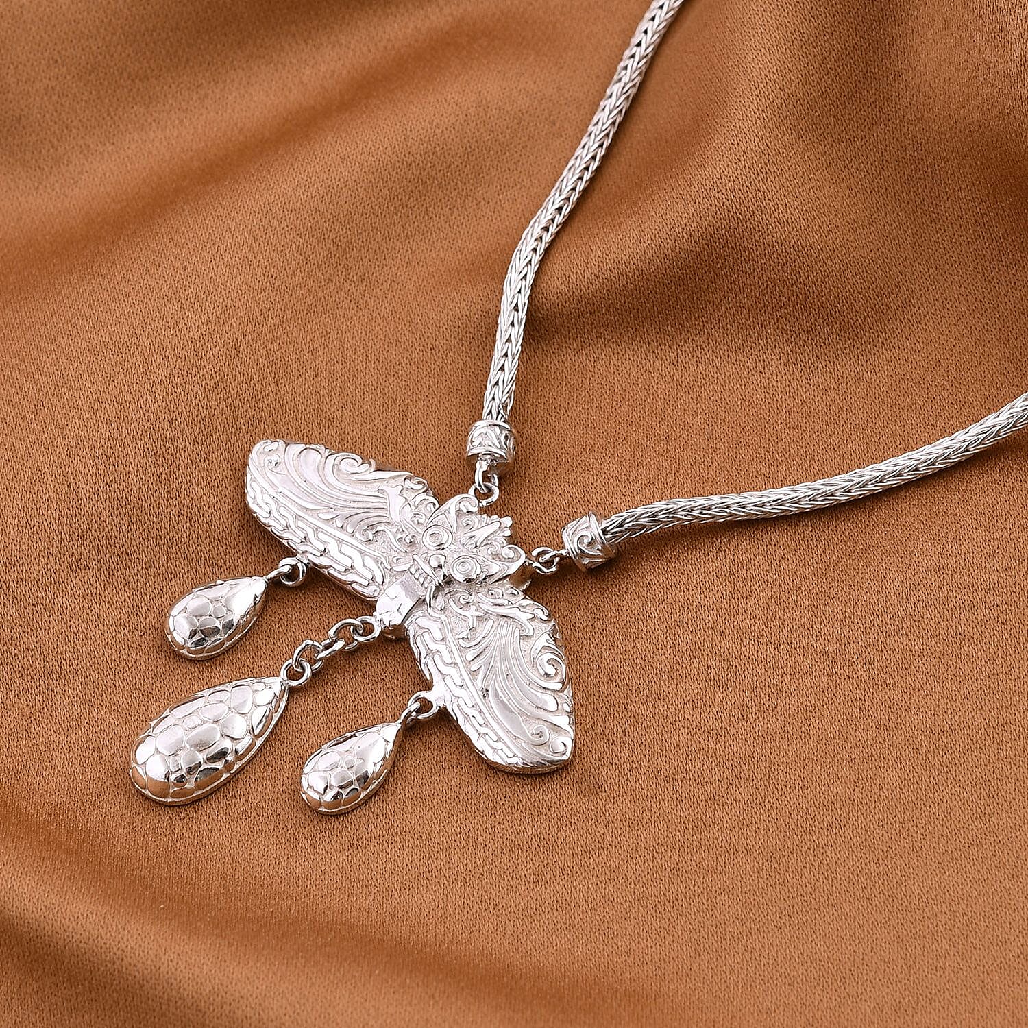 Royal Bali Collection - Handmade Necklace in Sterling Silver (Size - 18), Silver Wt. 28 Gms