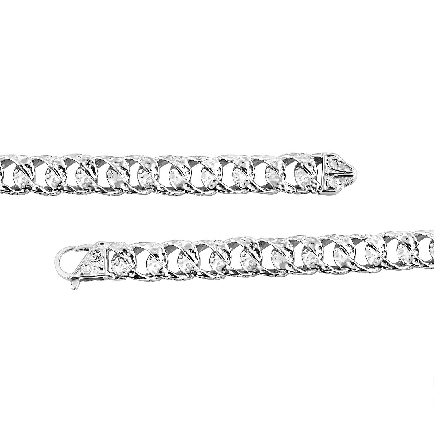 Royal Bali Collection - Handmade Reversible Tulang Naga Engraved Cuban Link Bracelet in Sterling Silver (Size - 7.0), Silver Wt. 24.00 Gms