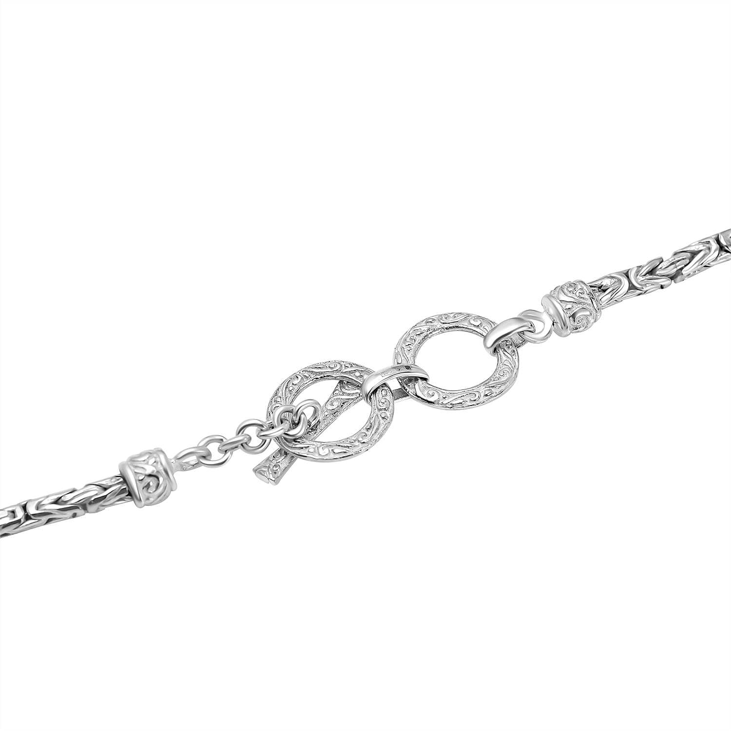 Royal Bali - Handmade Labradorite Necklace (Size - 20) in Sterling Silver 15.00 Ct, Silver Wt. 24.50 Gms