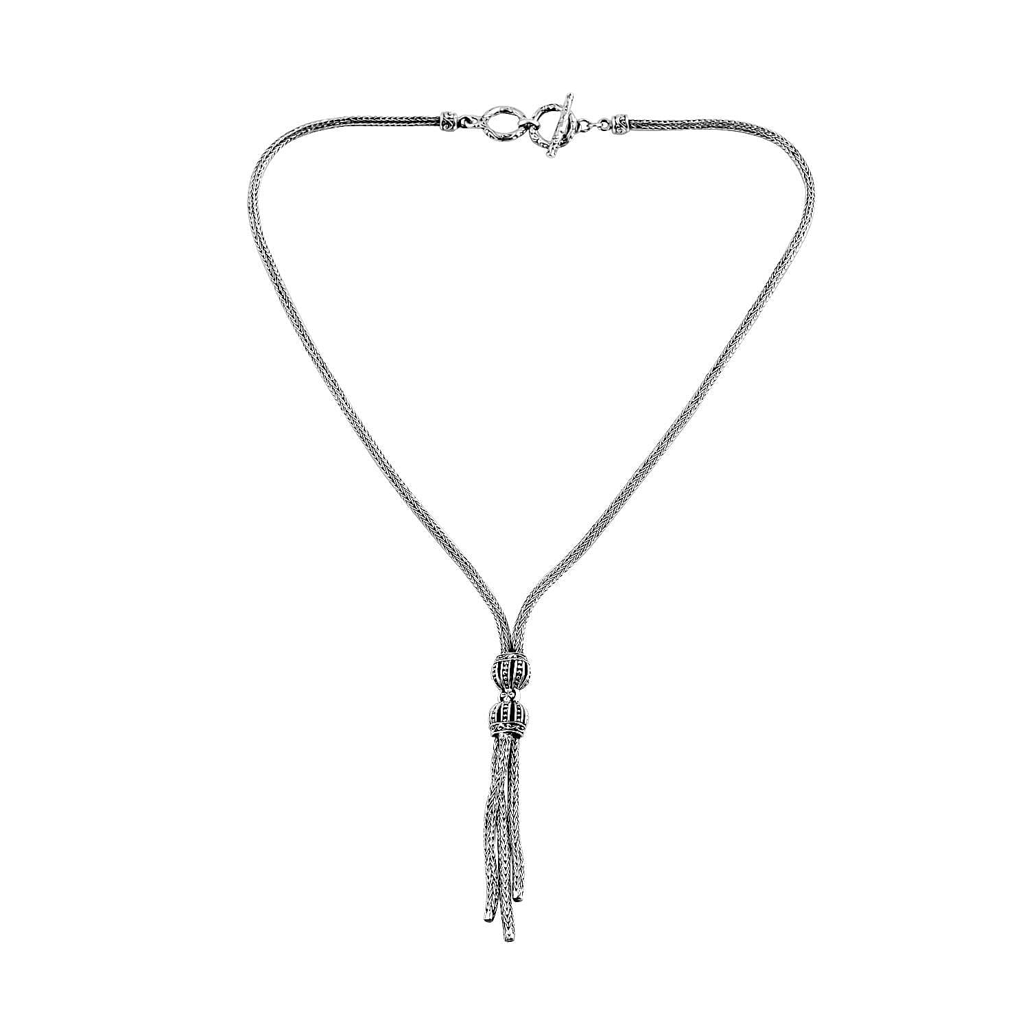 Royal Bali Collection - Sterling Silver Necklace (Size - 20) With T-Bar Clasp, Silver Wt. 24 Gms