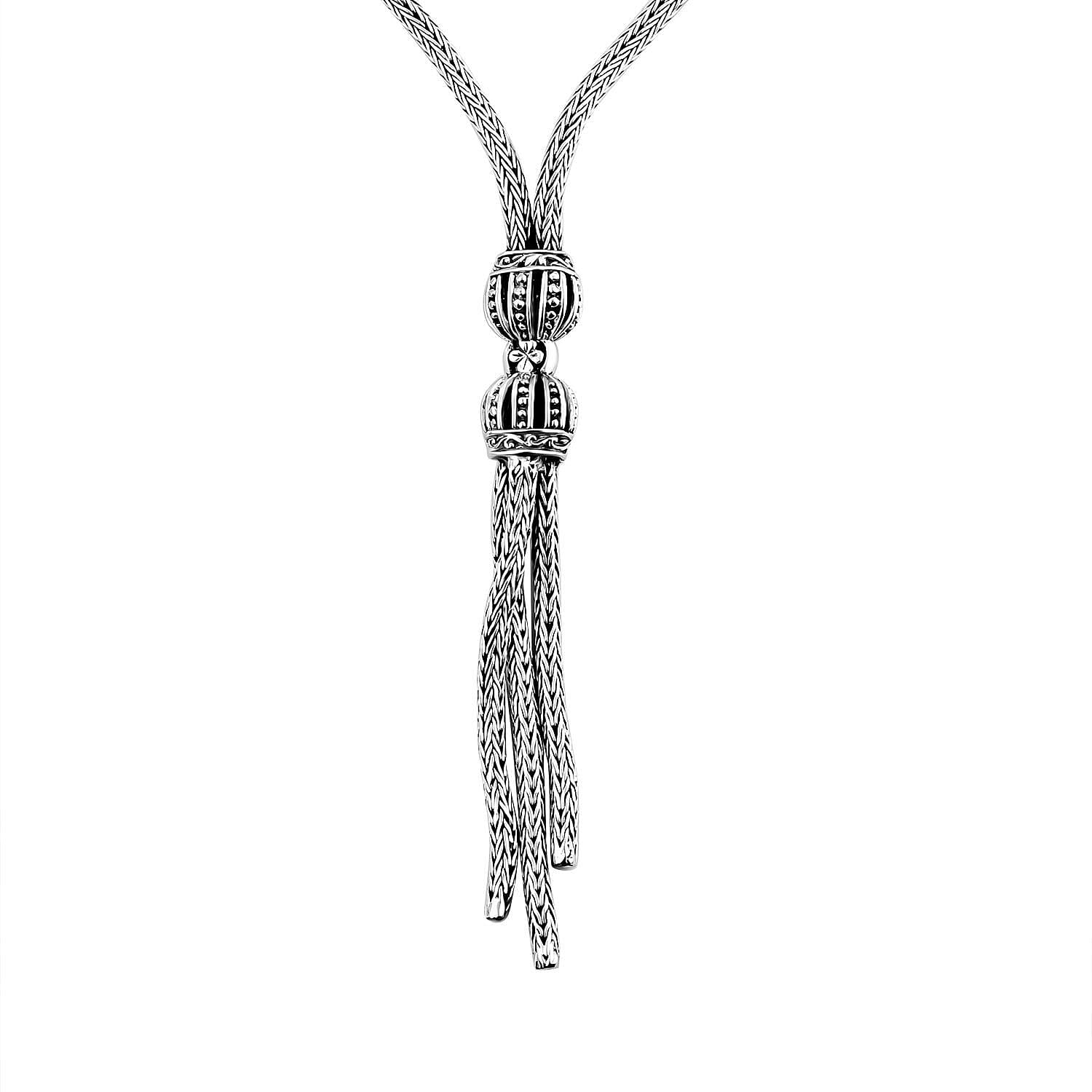 Royal Bali Collection - Sterling Silver Necklace (Size - 20) With T-Bar Clasp, Silver Wt. 24 Gms