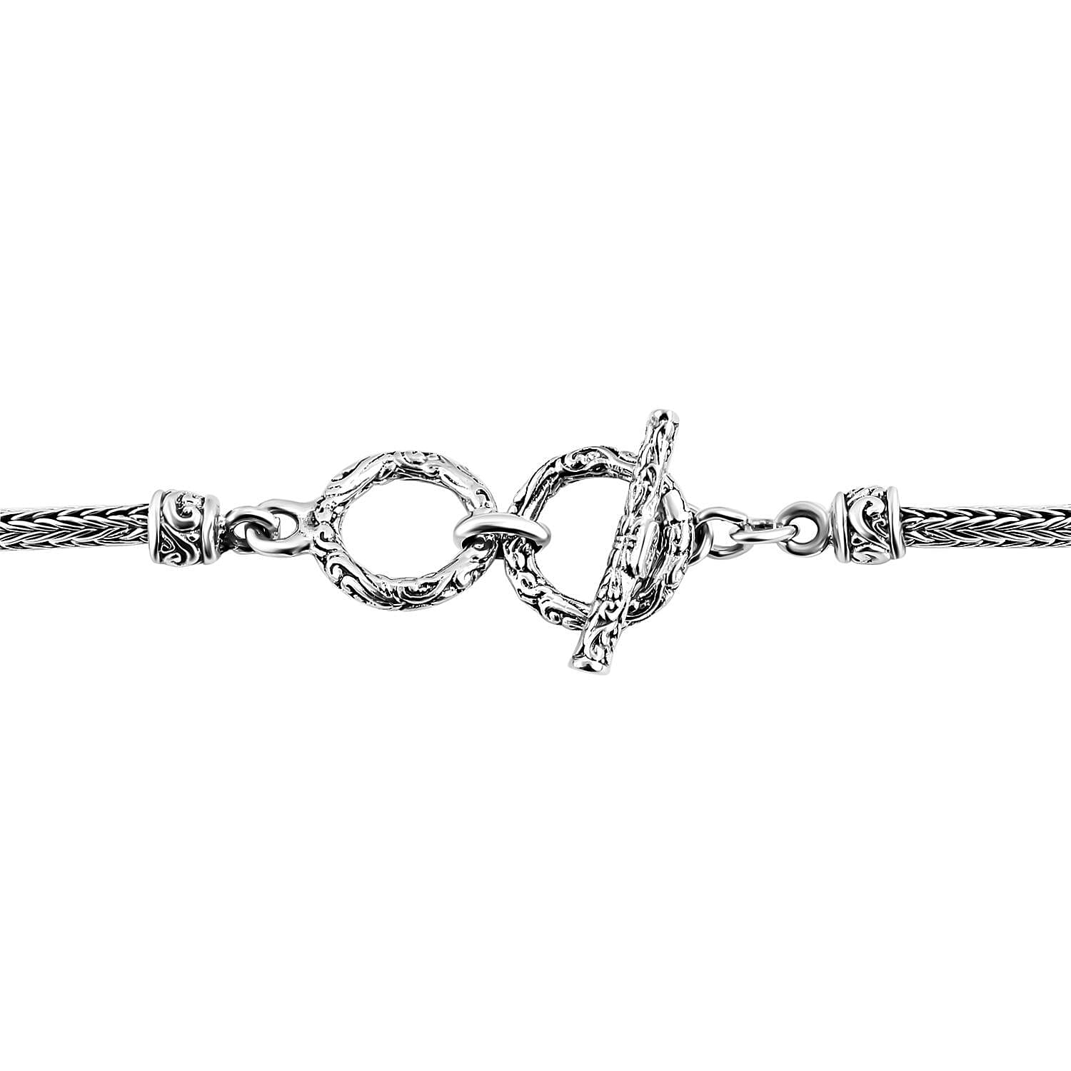 Royal Bali Collection - Sterling Silver Necklace (Size - 20) With T-Bar Clasp, Silver Wt. 24 Gms