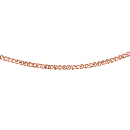 Sterling Silver Rose Gold Plated Adjustable Heart Slider 35 PG Curb Chain 18 Inch