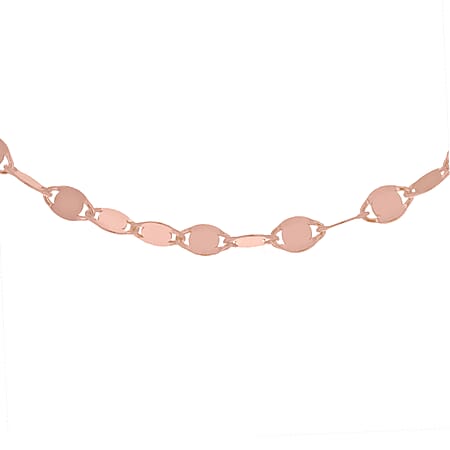Sterling Silver Rose Gold Plated Flat Mirror 2.6mm Link Chain 20 Inch