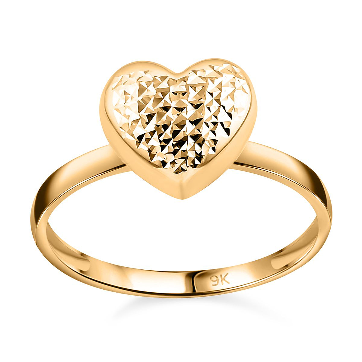 9K Yellow Gold Heart Ring