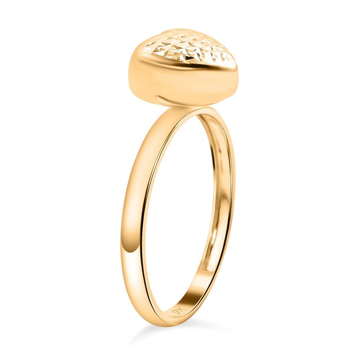 9K Yellow Gold Heart Ring