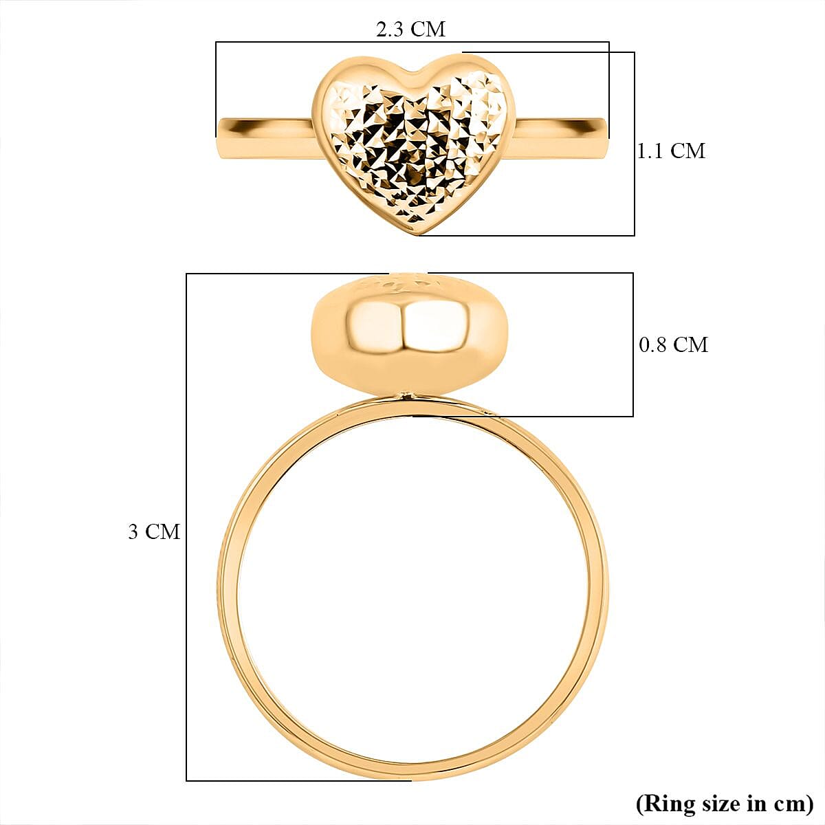 9K Yellow Gold Heart Ring