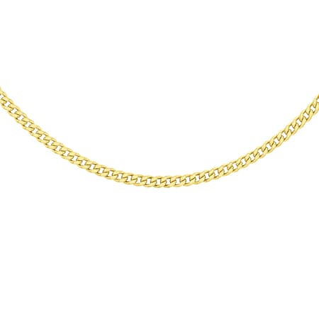 Sterling Silver Yellow Gold Plated Panza Curb Adjustable Chain 18 Inch - 20 Inch
