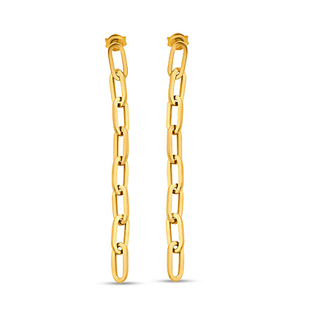 Vicenza Closeout - 9K Yellow Gold Paper Clip Earrings