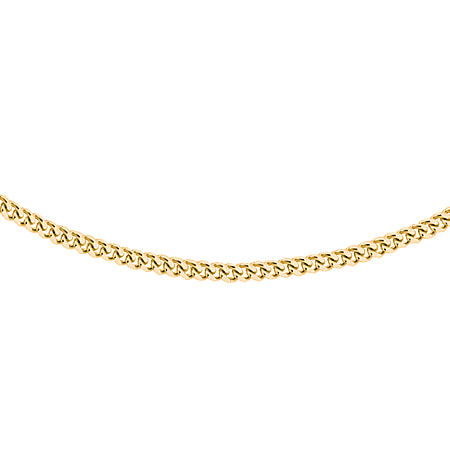 Sterling Silver Yellow Gold Plated Panza Curb Chain 16 Inch