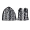 Set of 2 Snake Print Hat & Gloves - Grey