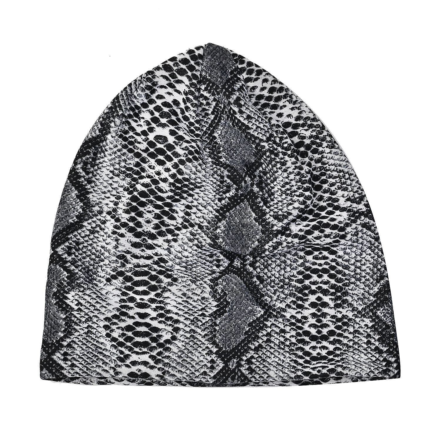 Set of 2 Python Printed Gloves & Hat - Grey