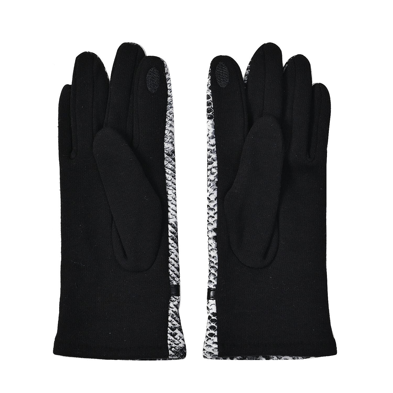 Set of 2 Python Printed Gloves & Hat - Grey