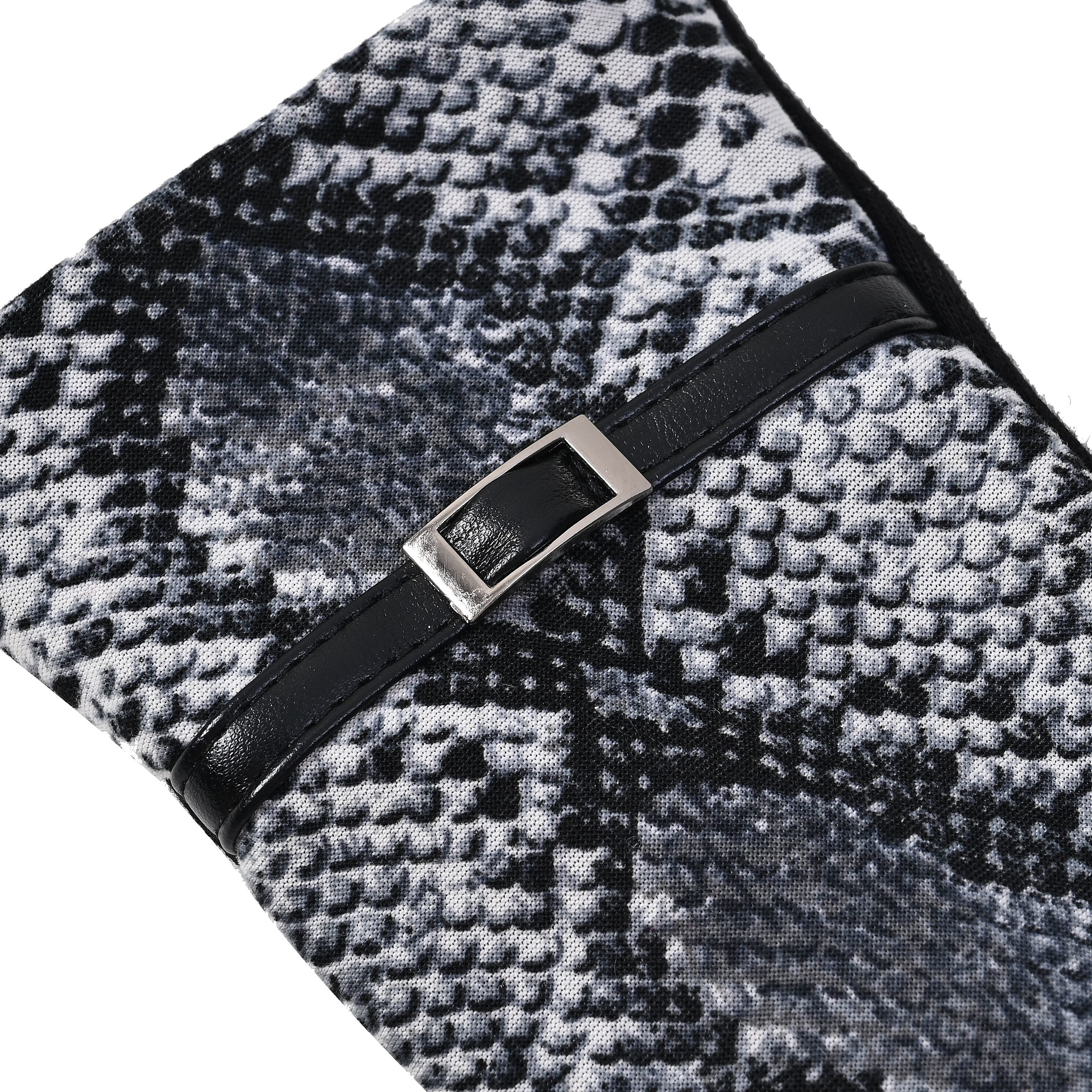 Set of 2 Python Printed Gloves & Hat - Grey