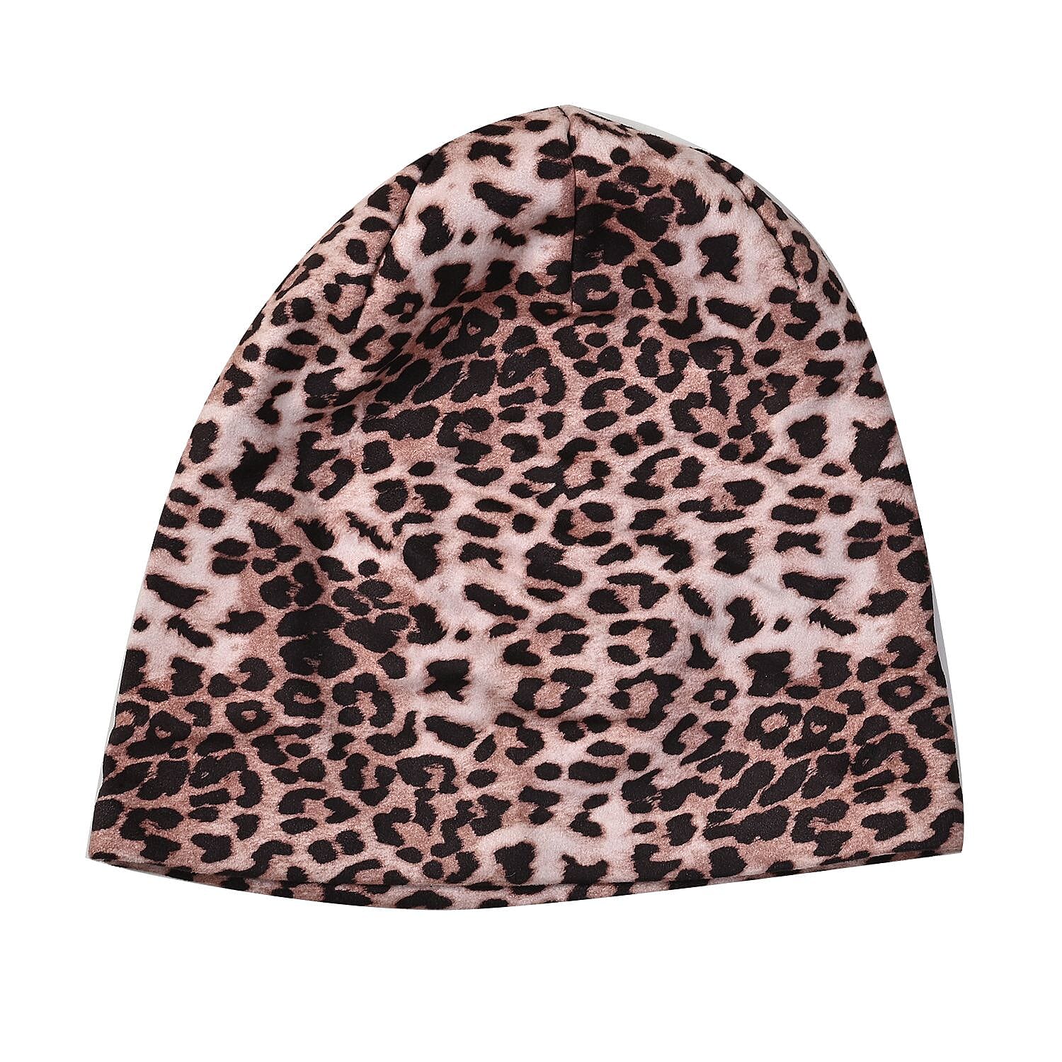 Set of 2 Leopard Printed Gloves & Hat - Grey