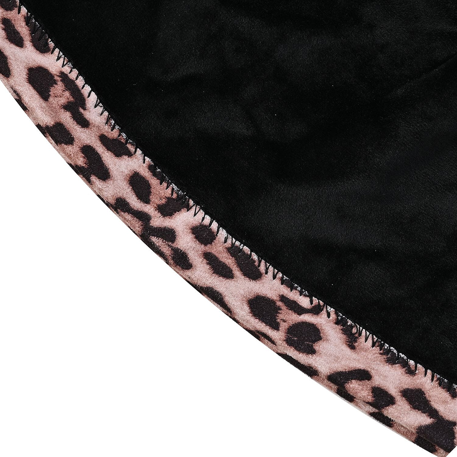 Set of 2 Leopard Printed Gloves & Hat - Grey