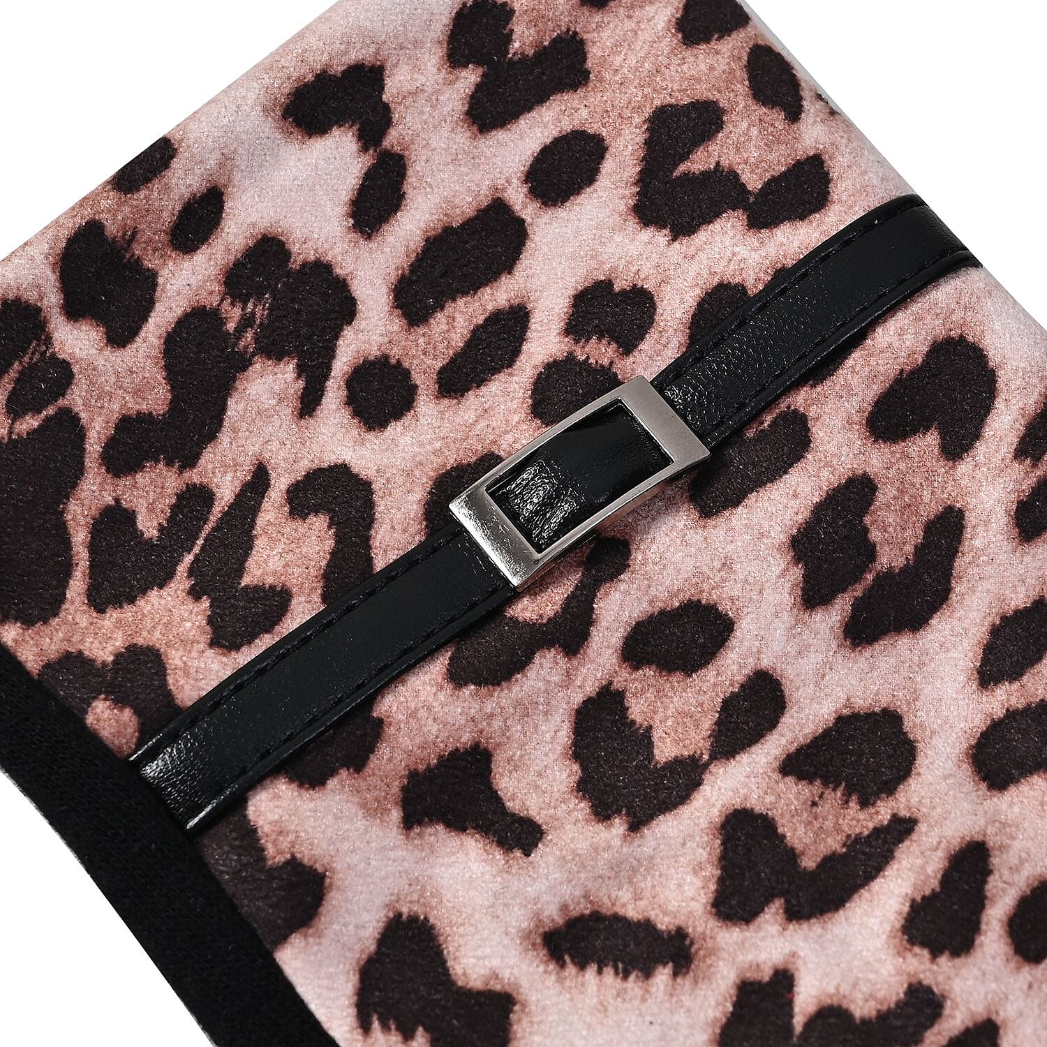 Set of 2 Leopard Printed Gloves & Hat - Grey