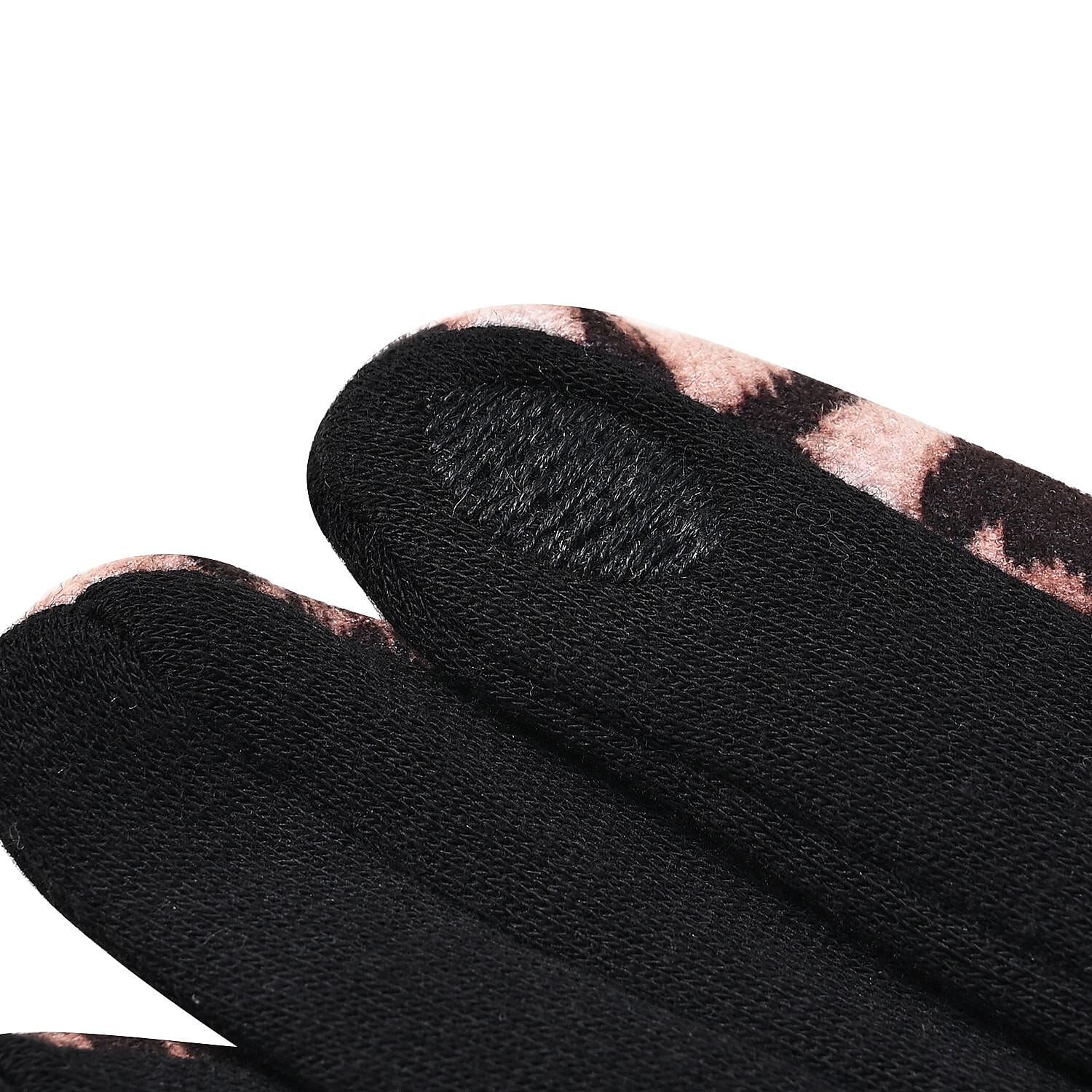 Set of 2 Leopard Printed Gloves & Hat - Grey