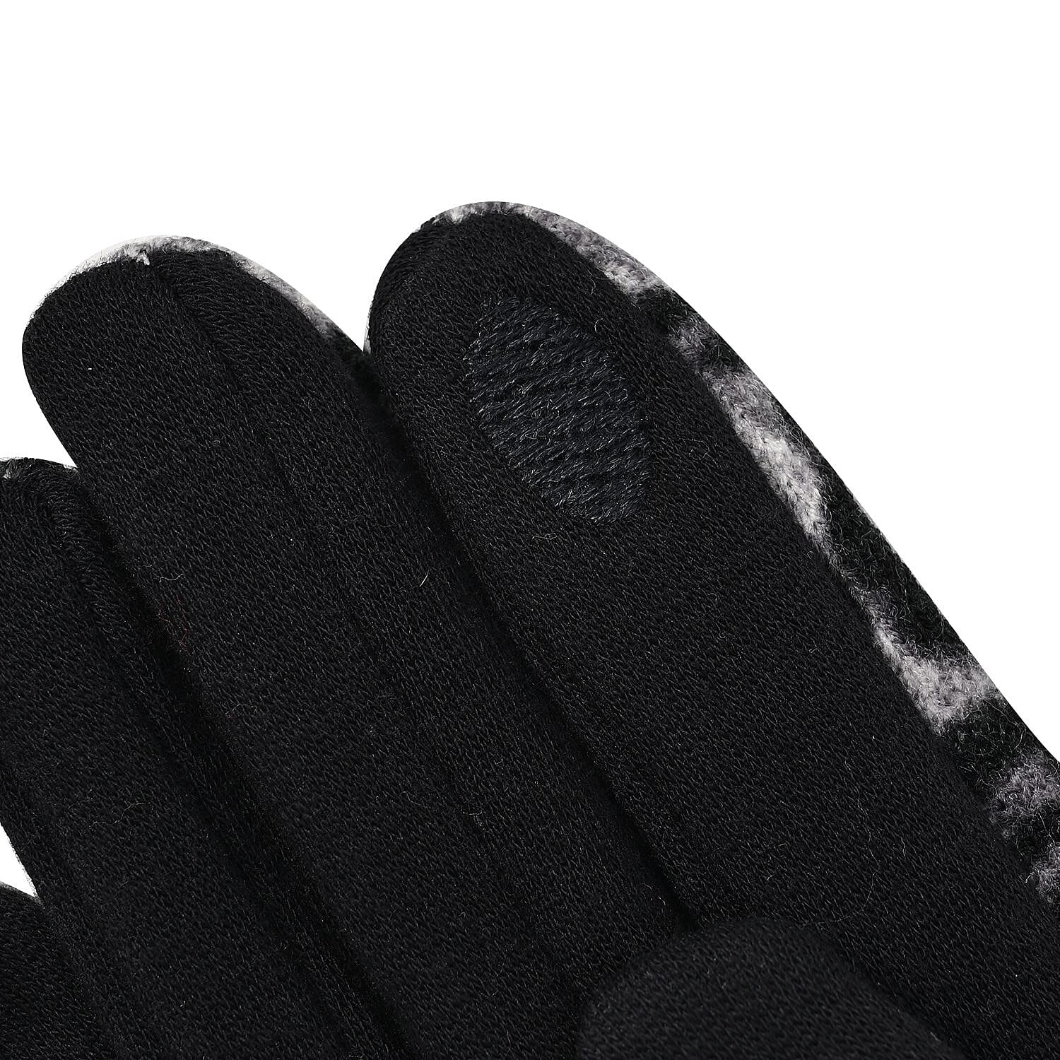 Set of 2 Leopard Printed Gloves & Hat - Grey