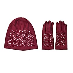 Crystal Pattern Set of 2 Hat and Gloves