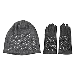Crystal Pattern Set of 2 Hat and Gloves