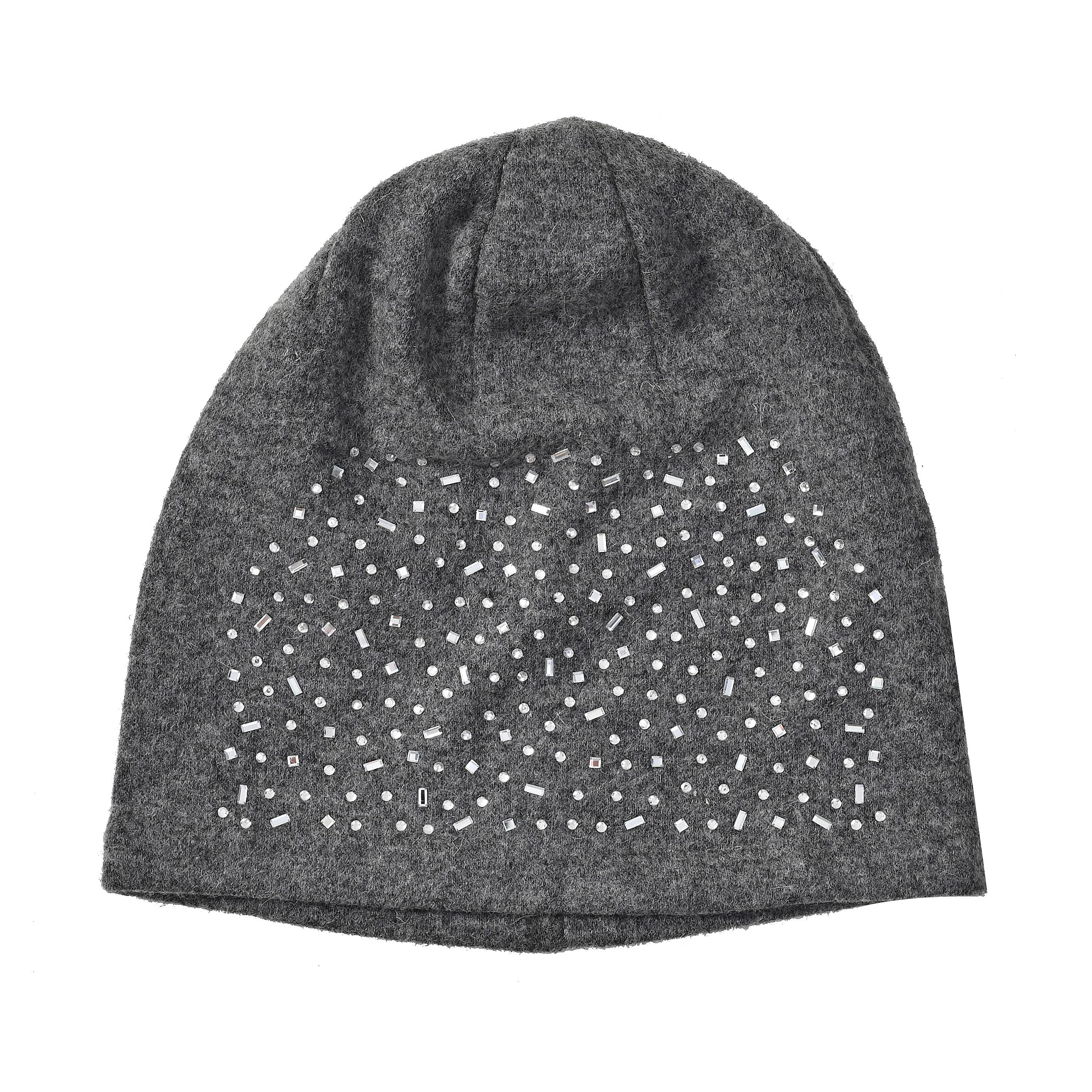 70% Cashmere Wool Gloves & Hat - Grey