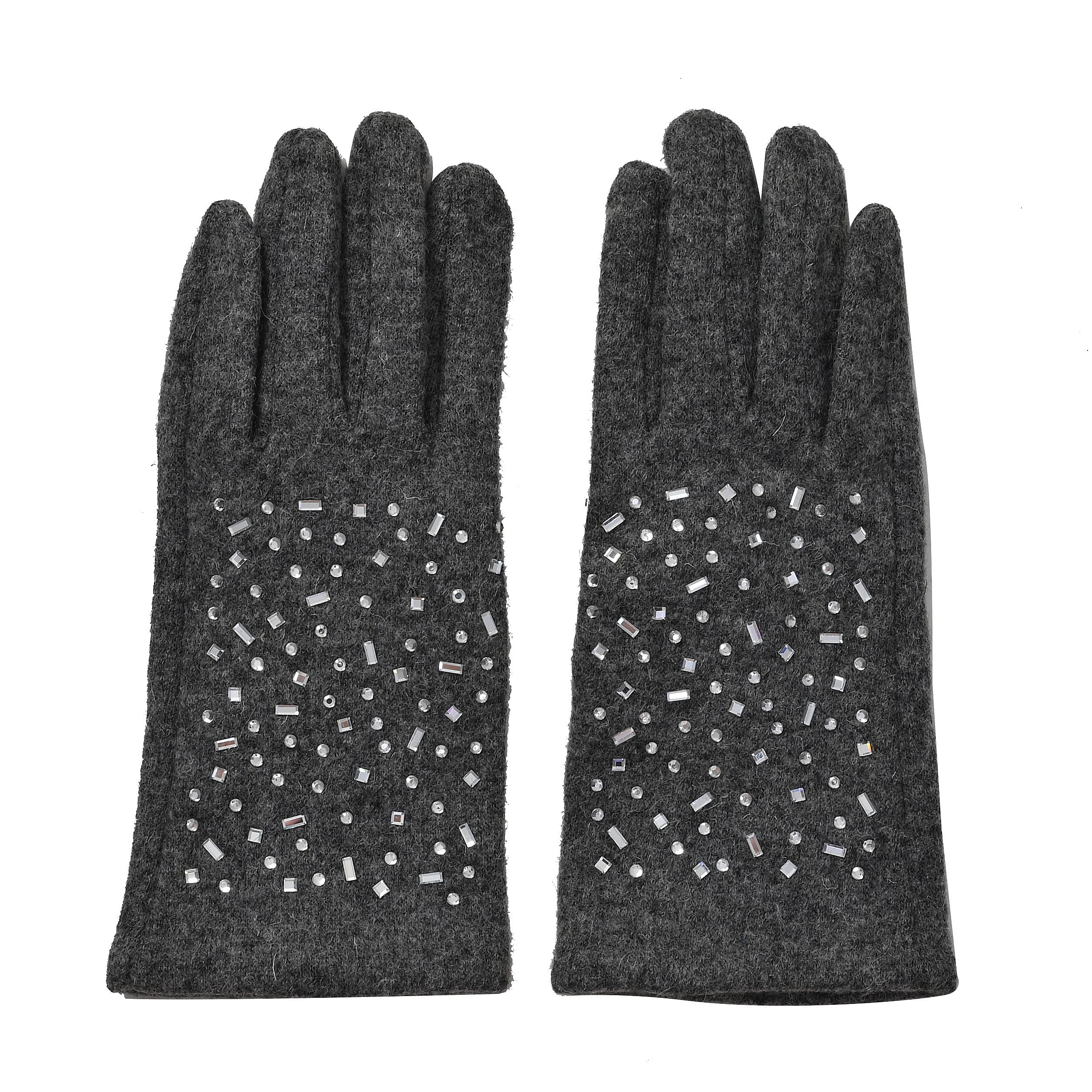70% Cashmere Wool Gloves & Hat - Grey