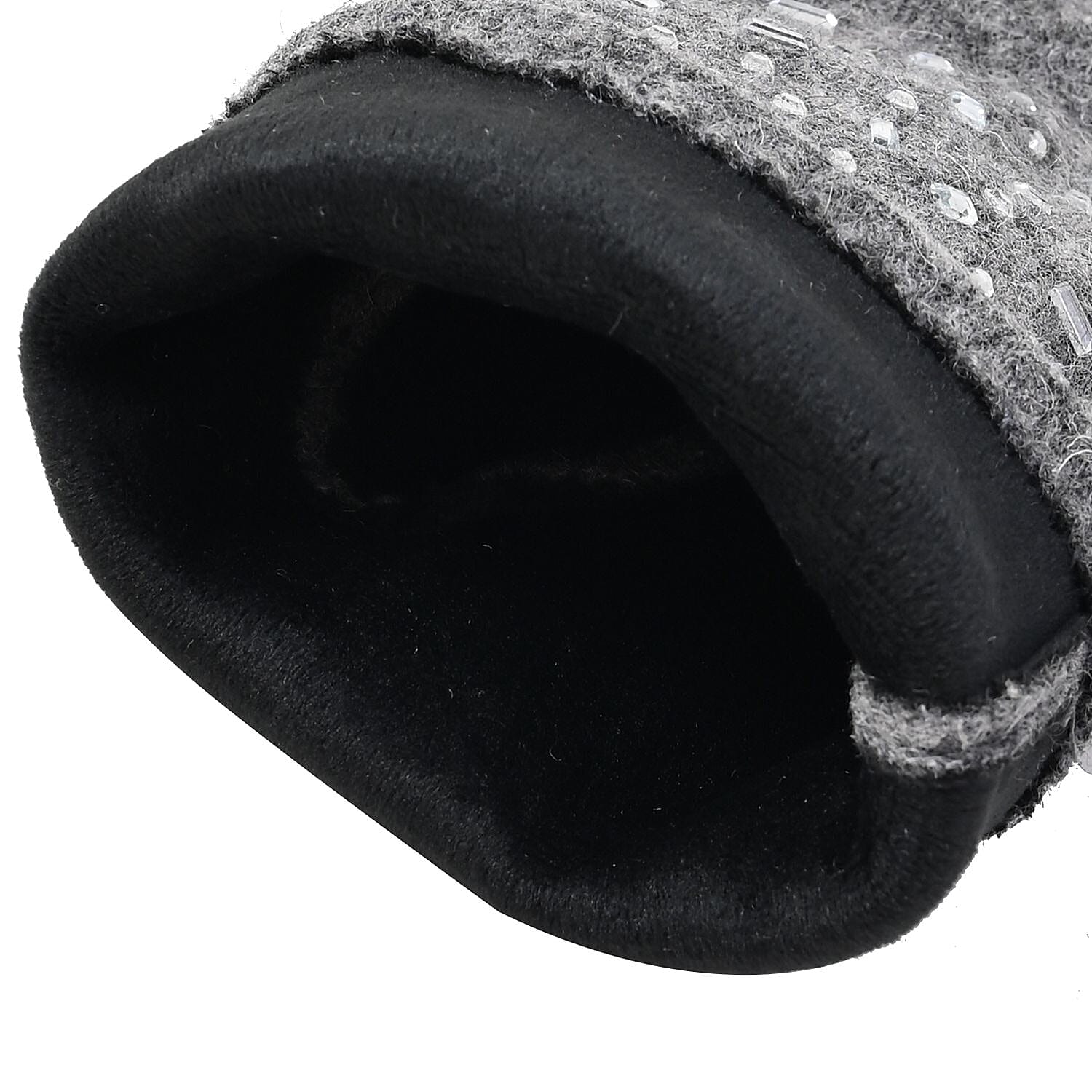 70% Cashmere Wool Gloves & Hat - Grey