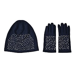 Crystal Pattern Set of 2 Hat and Gloves