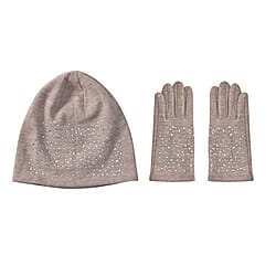 Crystal Pattern Set of 2 Hat and Gloves