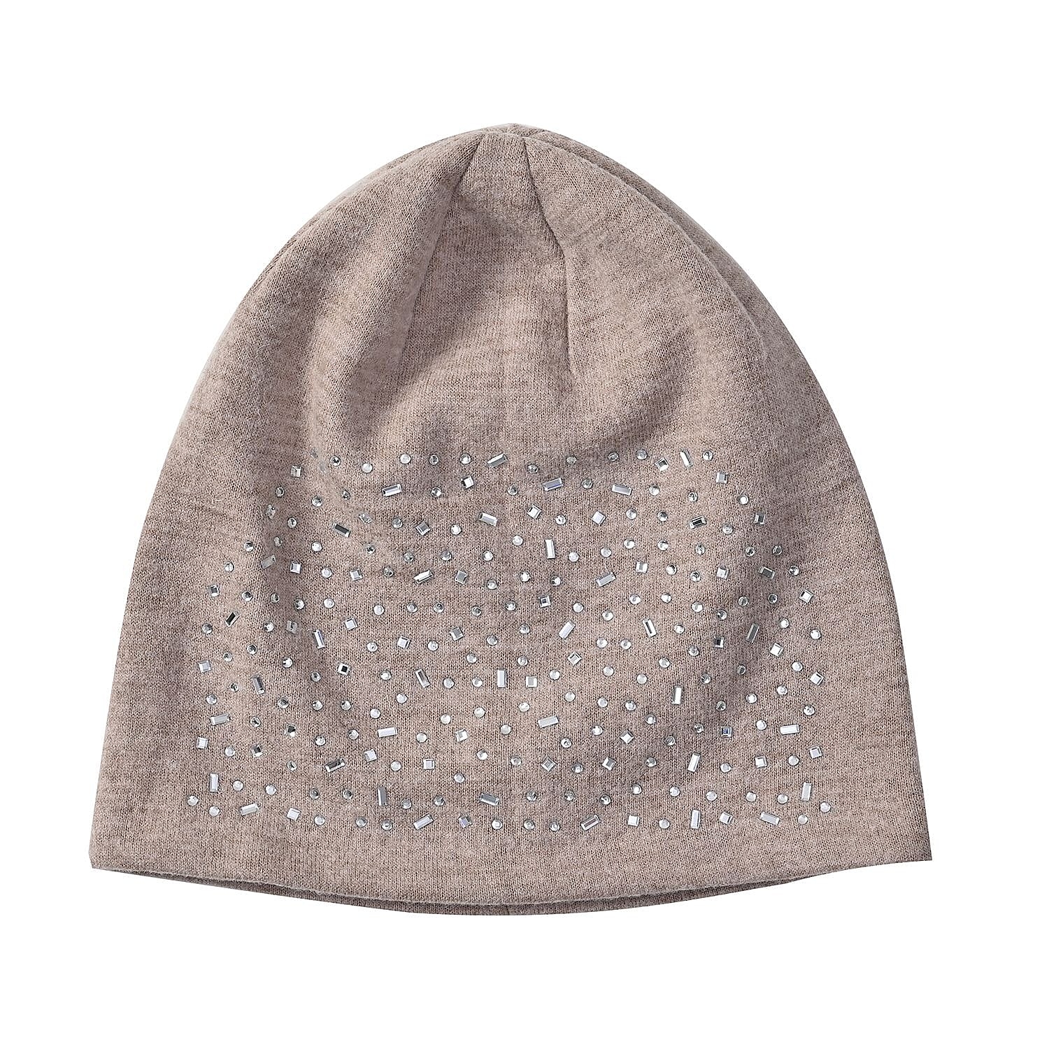 70% Cashmere Wool Gloves & Hat - Beige