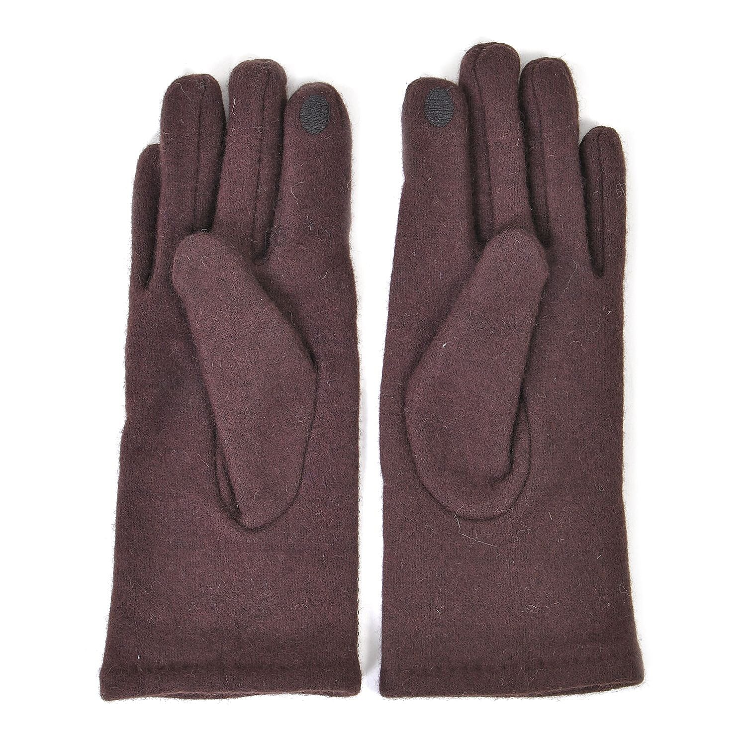 70% Cashmere Double Layer Gloves with Warm Fleece Interior - Brown