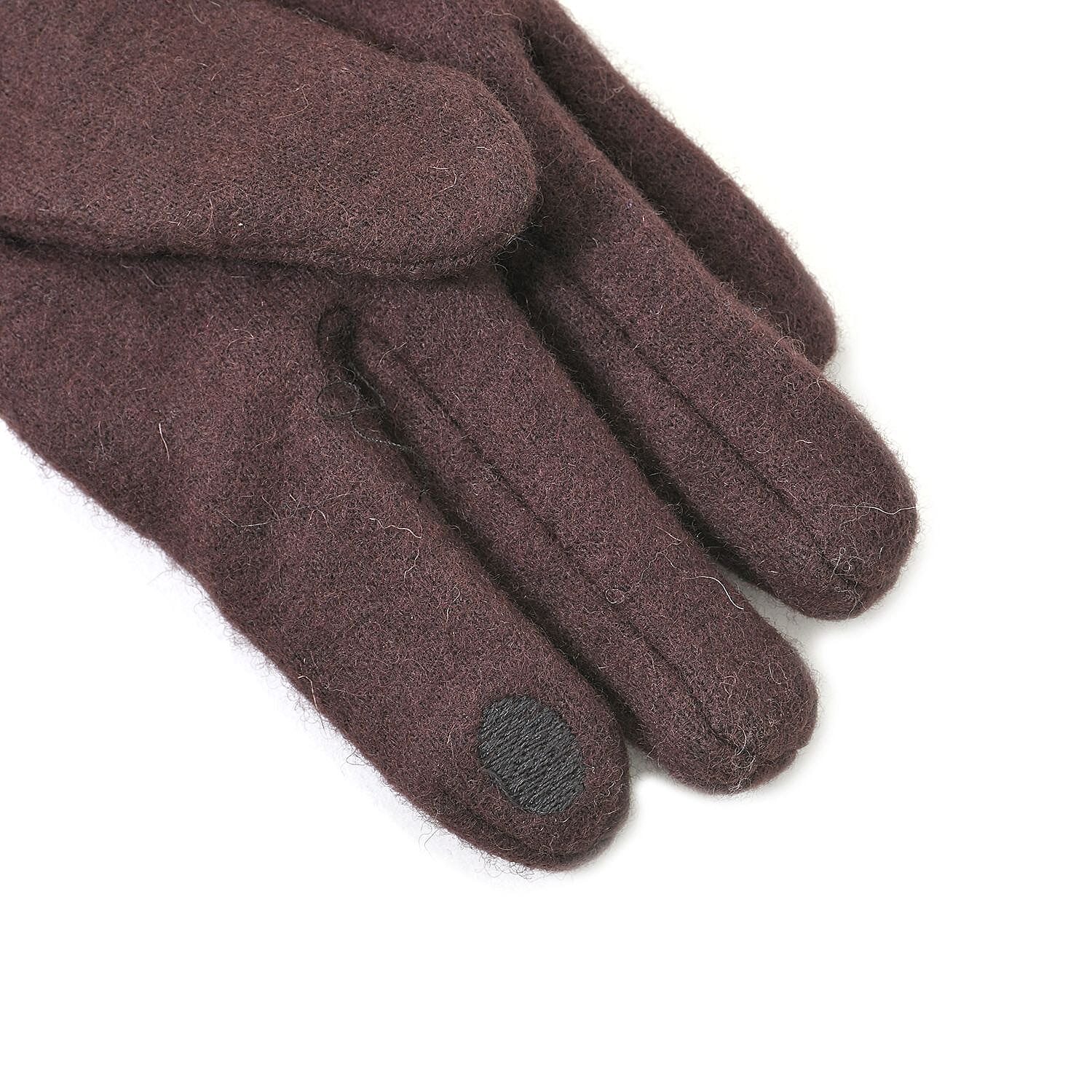 70% Cashmere Double Layer Gloves with Warm Fleece Interior - Brown