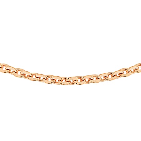 Sterling Silver Rose Gold Plated Trace Chain 16 Inch
