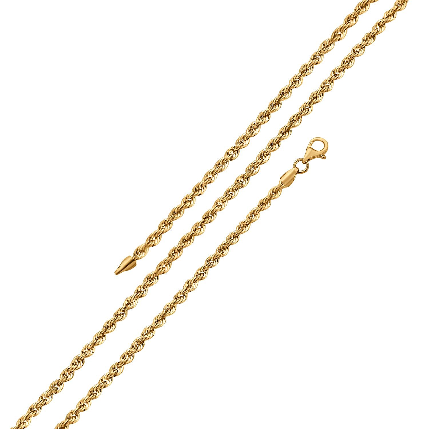 One Time Close Out Deal - 22K Yellow Gold (91.6% Gold Purity) Rope Necklace (Size - 20)