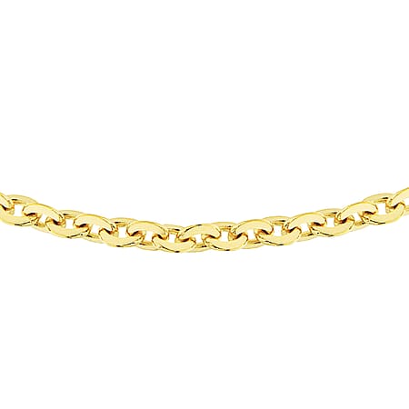 Sterling Silver Yellow Gold Plated Trace Chain 16 Inch
