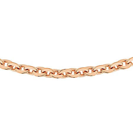 Sterling Silver Rose Gold Plated Trace Chain 16 Inch