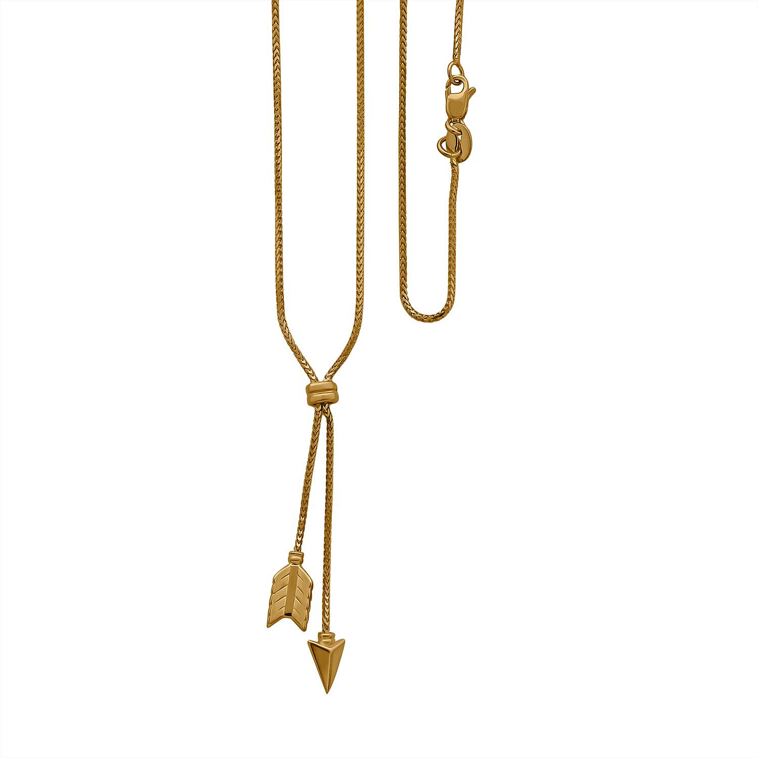 Designer Inspired-9K Yellow Gold Arrow Necklace (Size - 18), Gold Wt 3.00 Gms