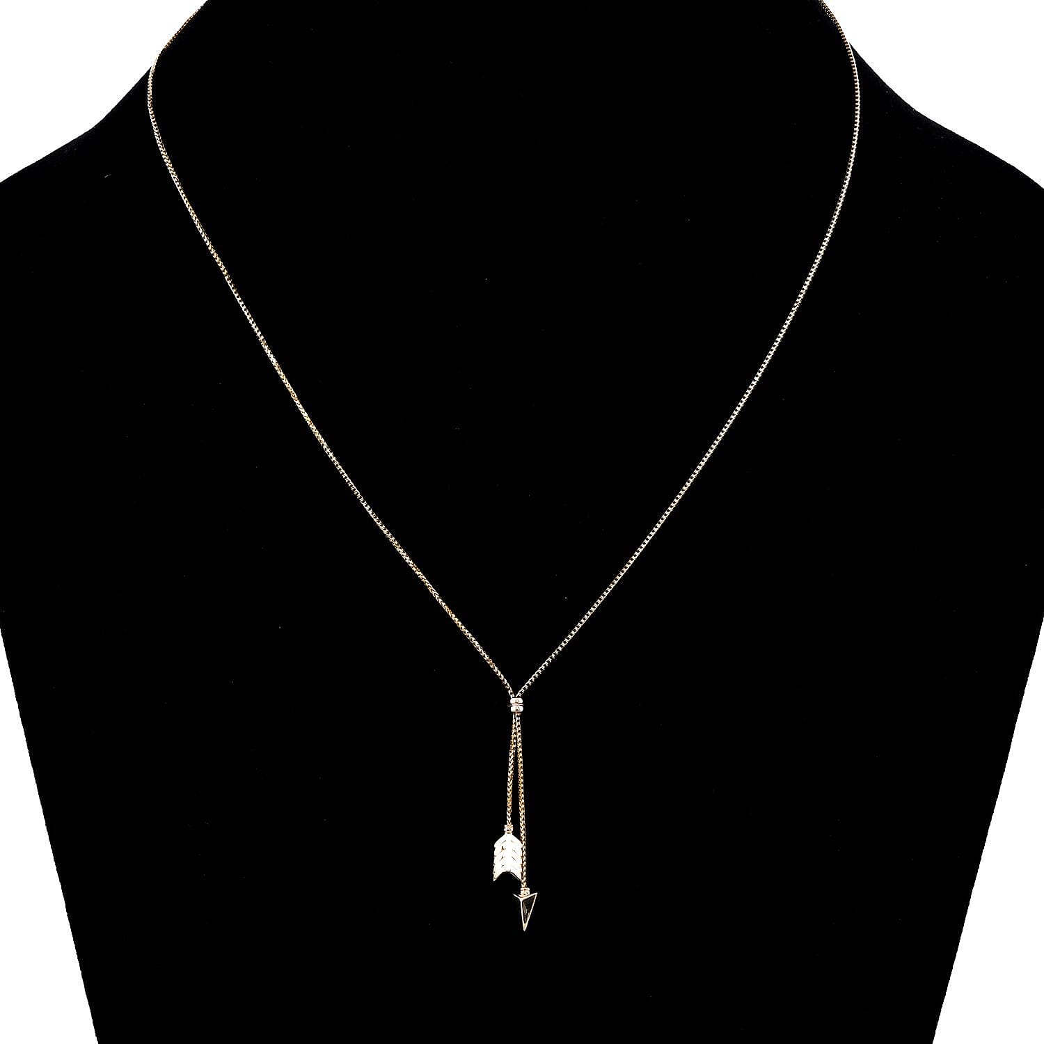 Designer Inspired-9K Yellow Gold Arrow Necklace (Size - 18), Gold Wt 3.00 Gms