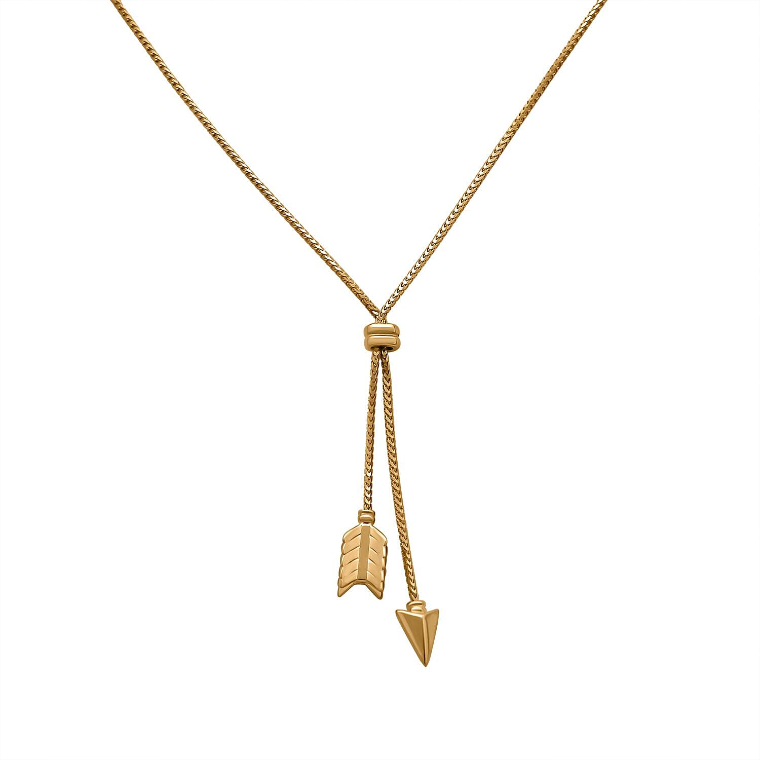 Designer Inspired-9K Yellow Gold Arrow Necklace (Size - 18), Gold Wt 3.00 Gms