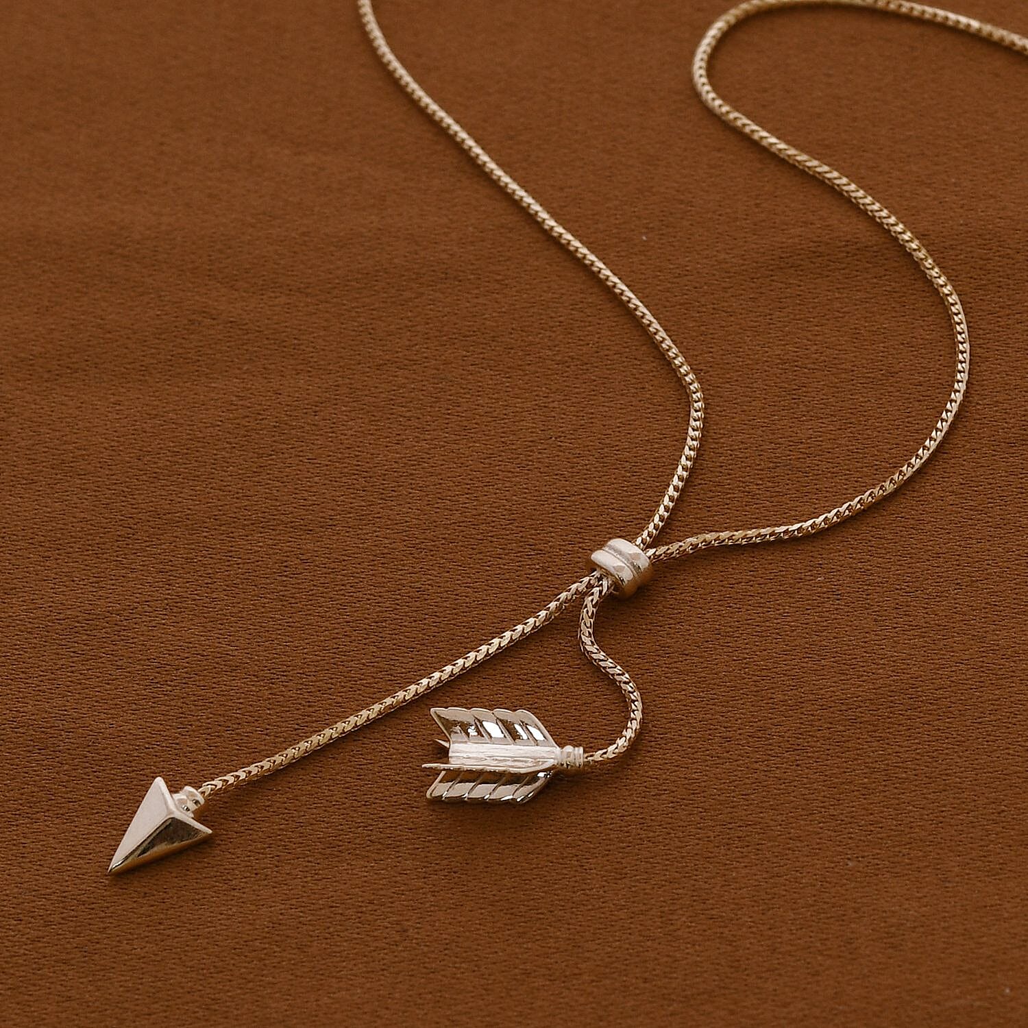 Designer Inspired-9K Yellow Gold Arrow Necklace (Size - 18), Gold Wt 3.00 Gms