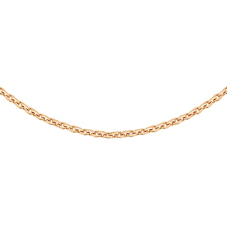 Sterling Silver Rose Gold Plated Trace Chain 18 Inch