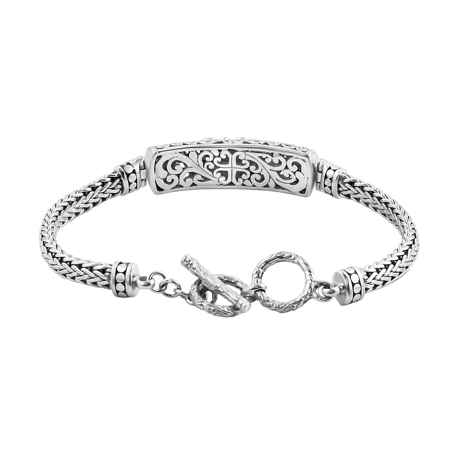 Royal Bali Collection - Sterling Silver Butterfly Bracelet (Size 8.00), Silver Wt 22.850 GM